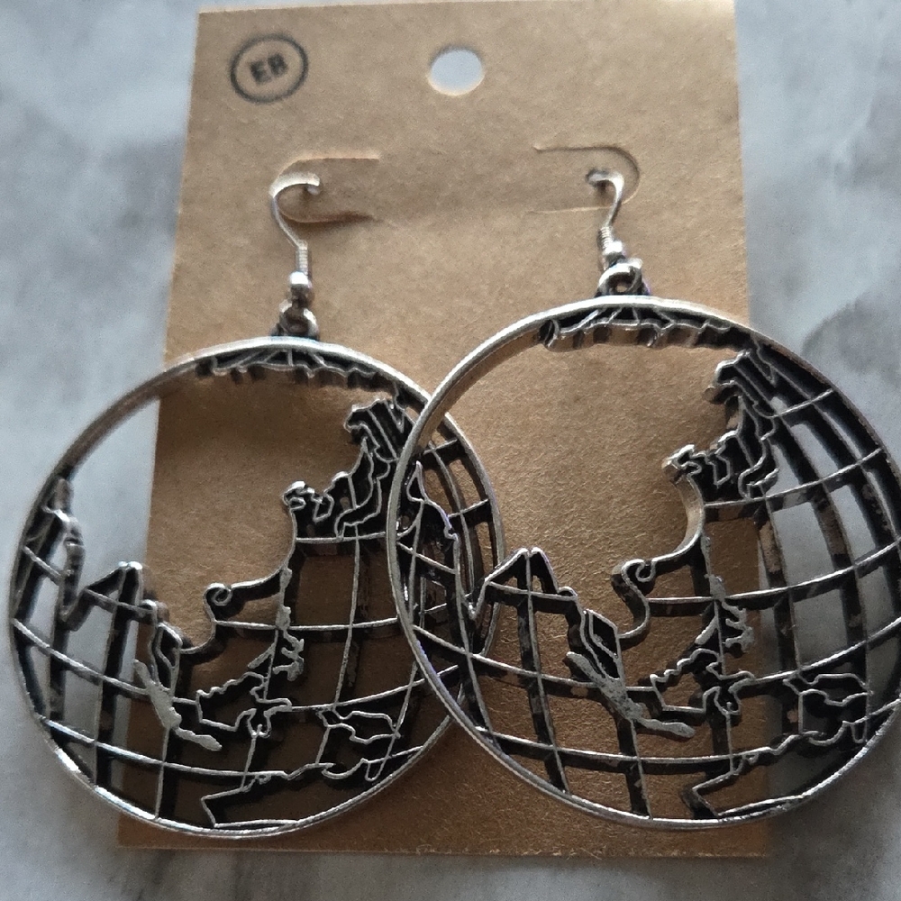 Earthbound Globe Metal Earings